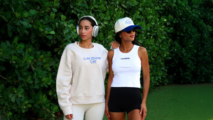 Women's Organic Rib Cropped Tank White