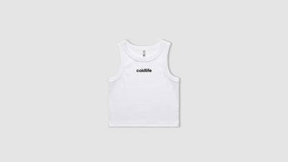 Women's Organic Rib Cropped Tank White