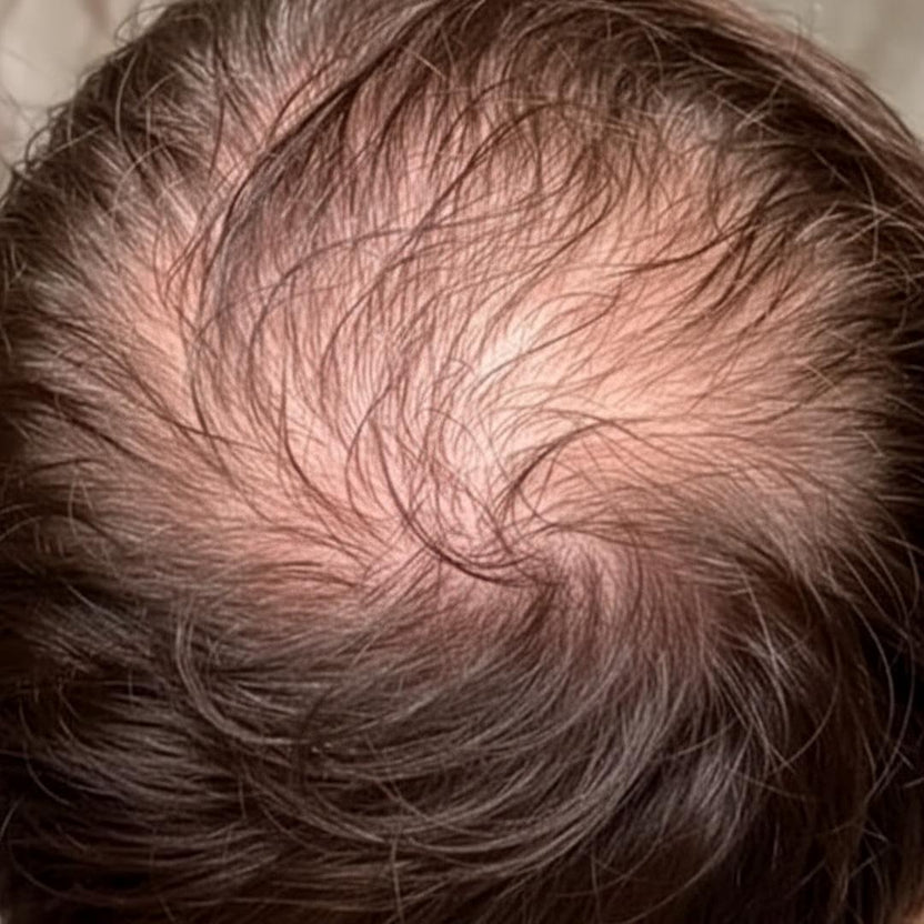 Weak and thinning hair at the crown